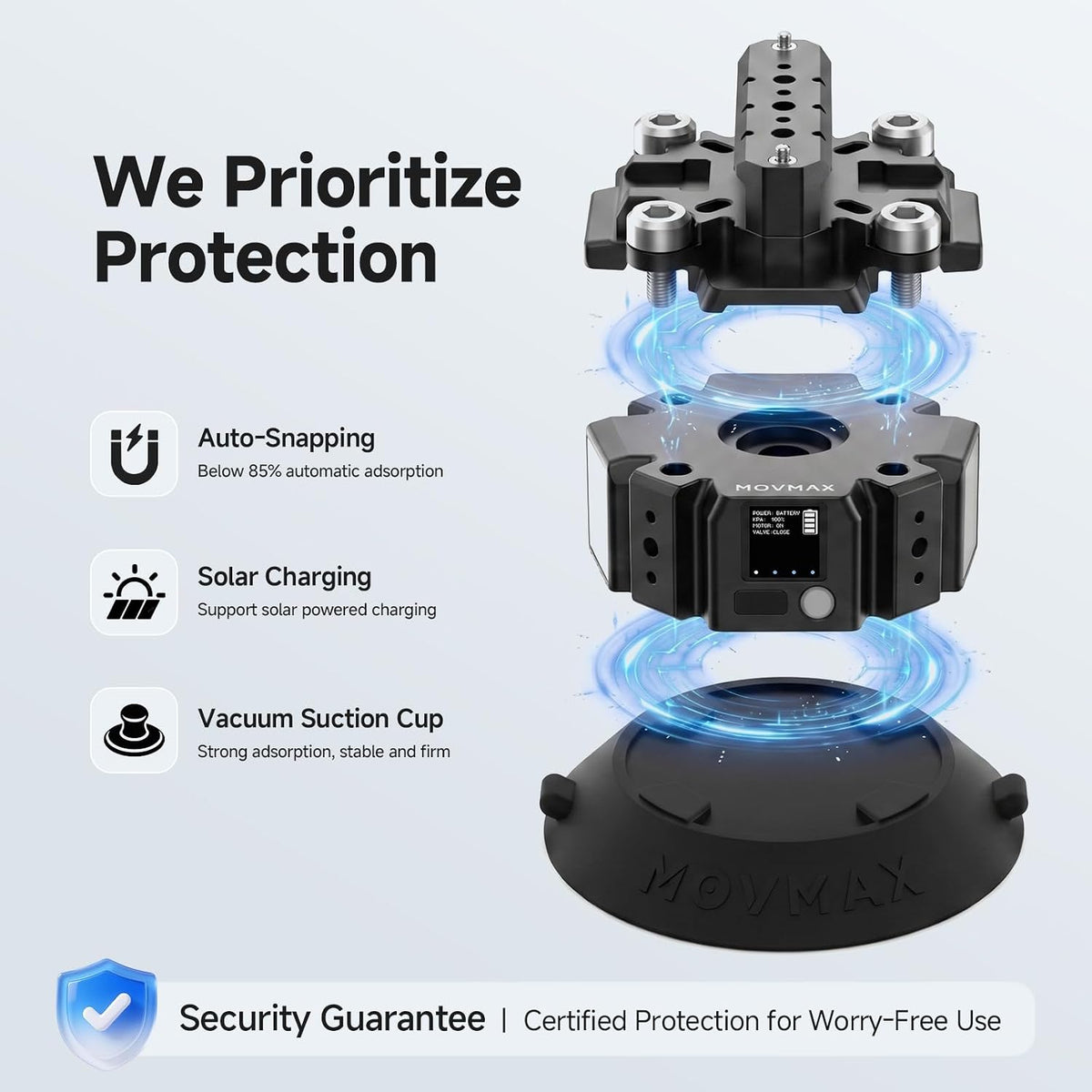Solar Electronic Suction Cup with NATO Rail