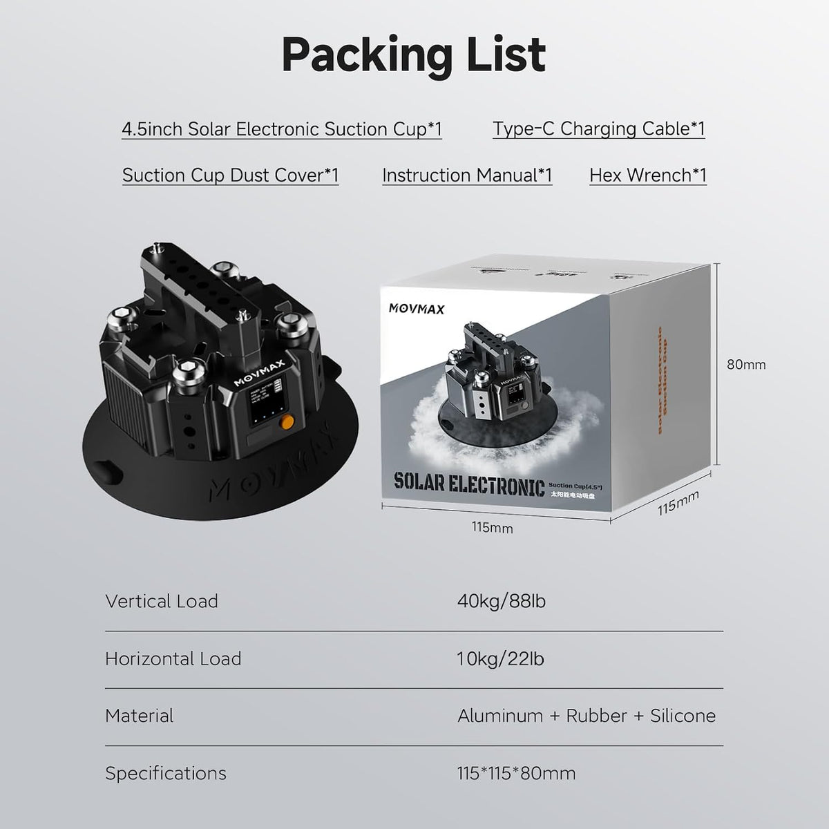 Solar Electronic Suction Cup with NATO Rail