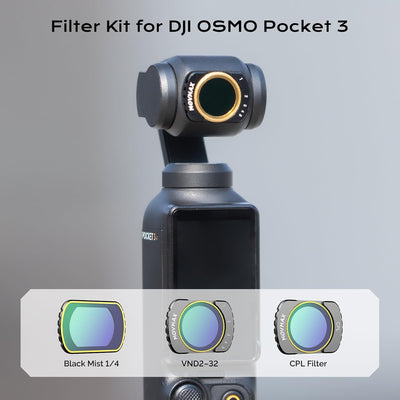 VND2-32 + Black Mist 1/4 + CPL Filter Set For DJI Pocket 3