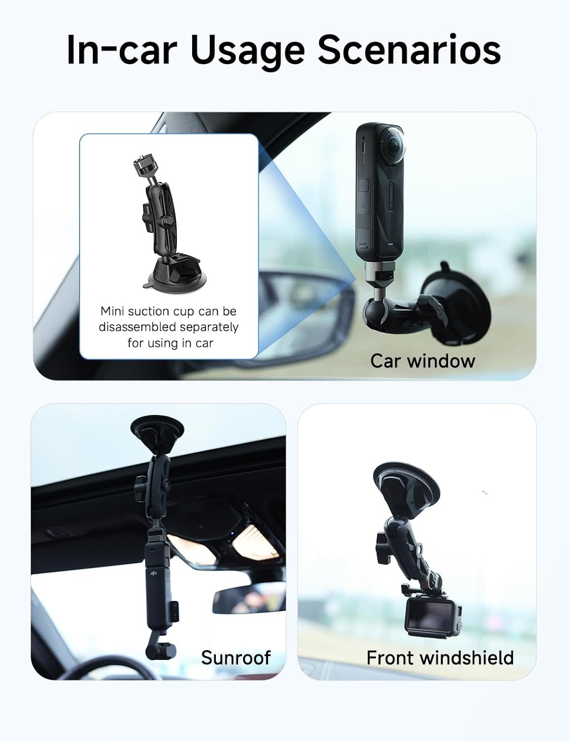 Adjustable Telescopic Rod for Car Mounting (86-136cm/2.8ft-4.4ft)