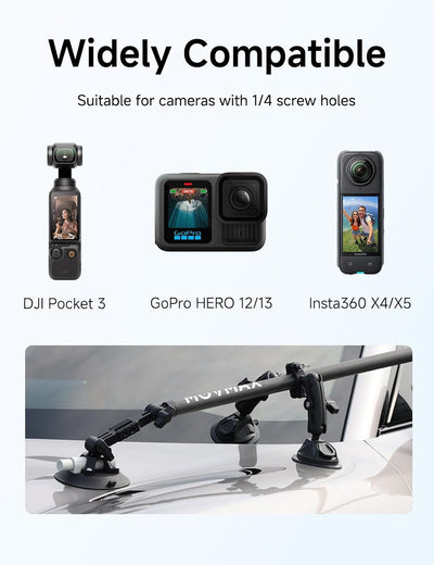 Adjustable Telescopic Rod for Car Mounting (86-136cm/2.8ft-4.4ft)