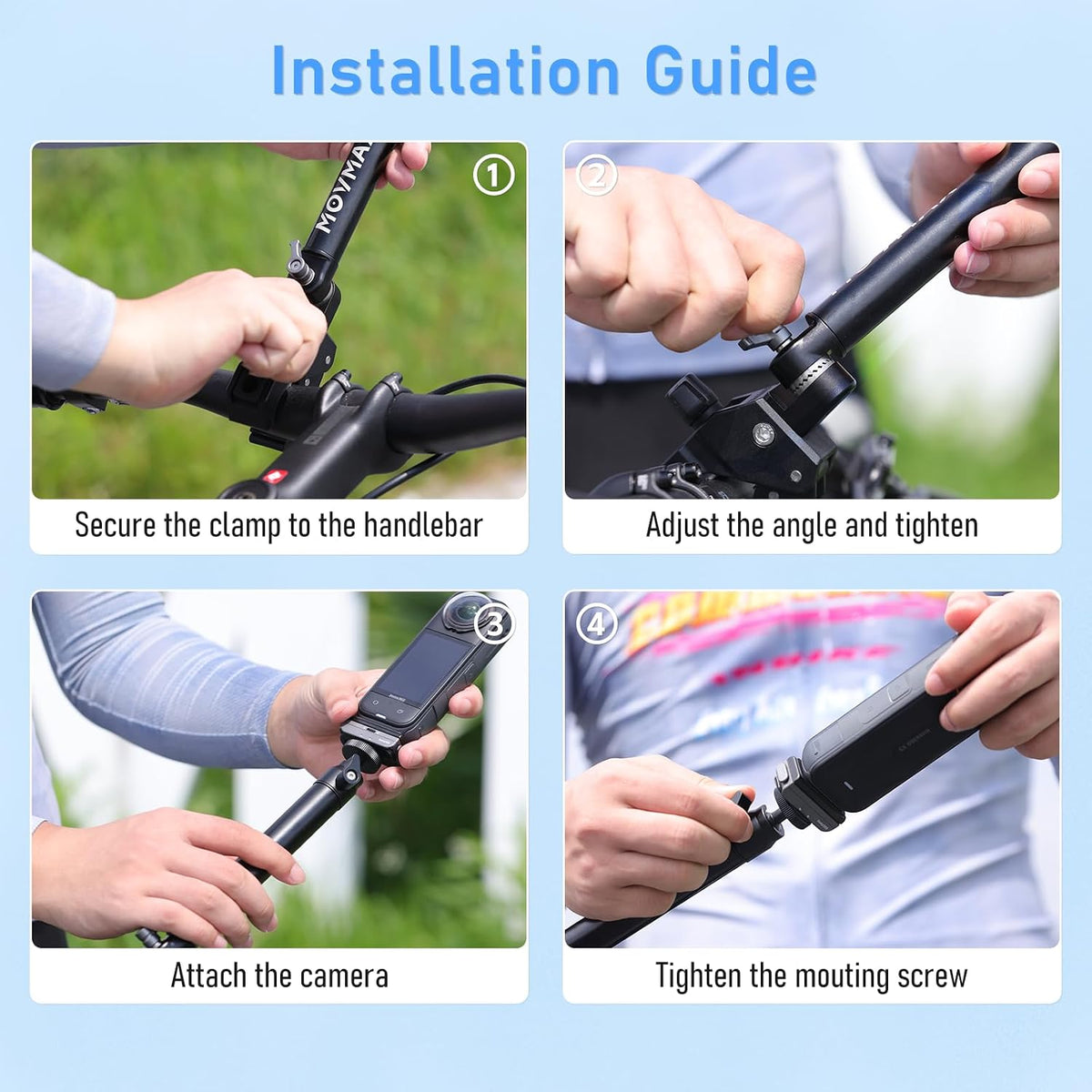 Adjustable Selfie Stick Kit Elite (Round Tube)